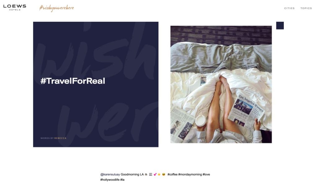 #TravelForReal UGC of a woman's legs on a hotel bed with newspapers surrounding her as she holds a cup of coffee 