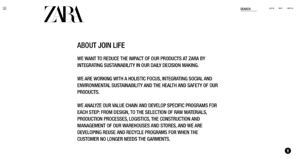 Zara About Join Life 