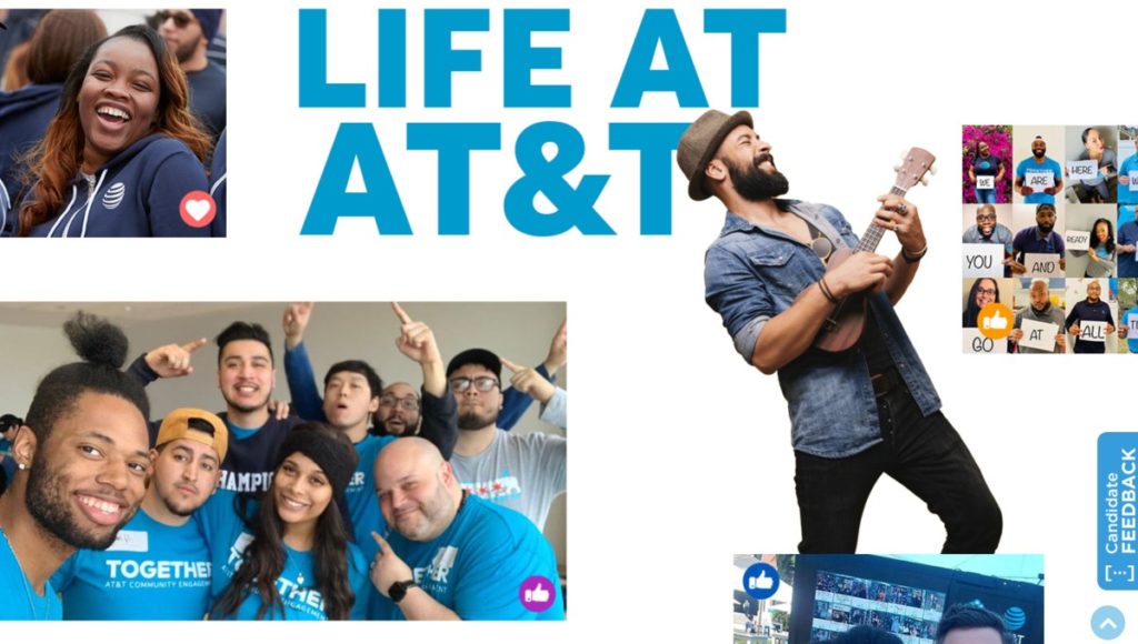 A screenshot of Life At AT&T's website featuring employee-generated content