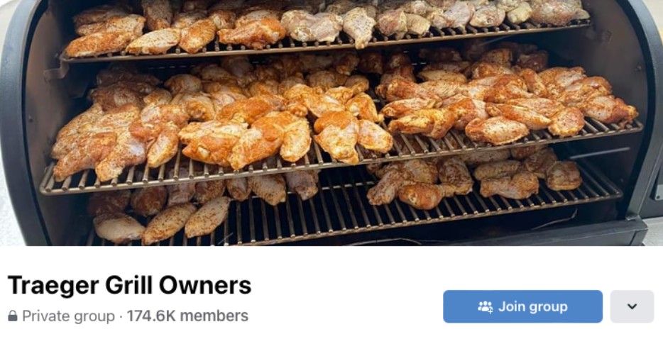 A private Facebook group for Traeger Grill Owners (174.6k members) 