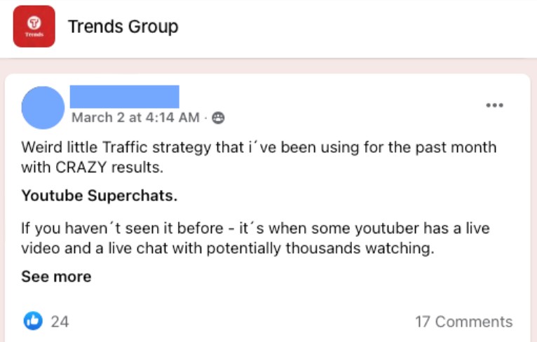 A person sharing a successful strategy via Trends Group 