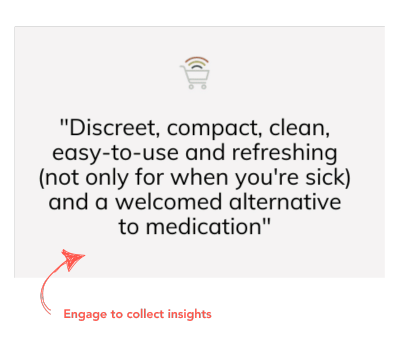 User feedback: "Discreet, compact, clean, easy-to-use and refreshing (not only for when you're sick) and a welcomed alternative to medication." 